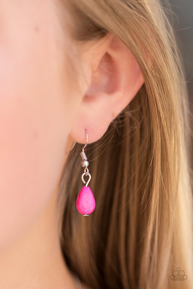 Paparazzi ♥ Stone Solo - Pink ♥ Necklace