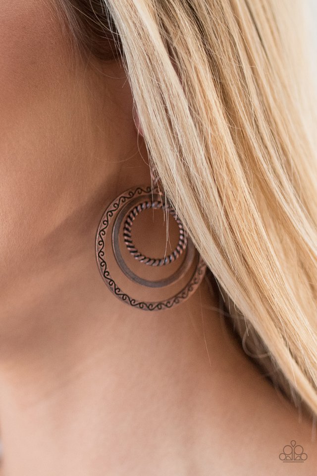 Paparazzi ♥ Go Get Em, TIGRESS - Copper ♥ Earrings