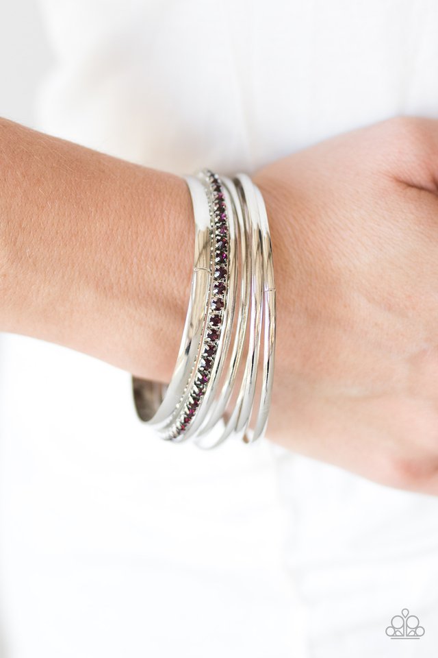 Paparazzi ♥ Gorgeous In Glitter - Purple ♥ Bracelet