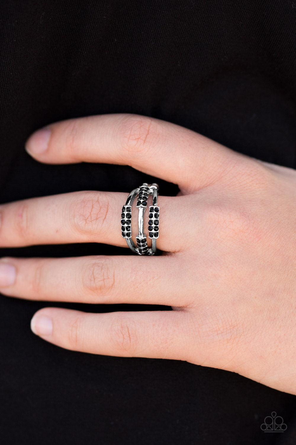 Paparazzi ♥ Glitter-topia - Black ♥ Ring