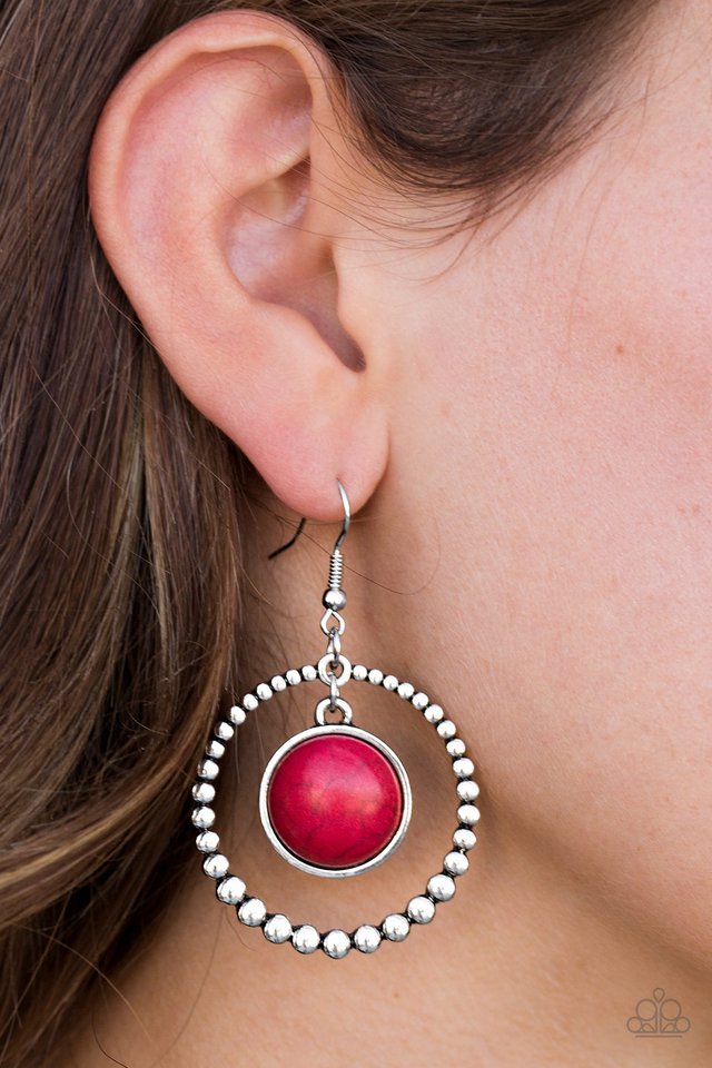 Paparazzi ♥ Give It My WEST - Red ♥ Earrings