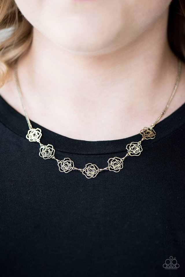 Paparazzi ♥ A Rare Rose - Brass ♥ Necklace