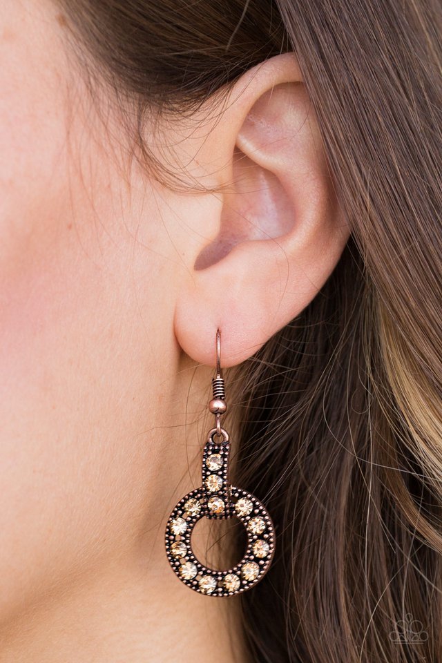 Paparazzi ♥ Midnight Ball - Copper ♥ Earrings