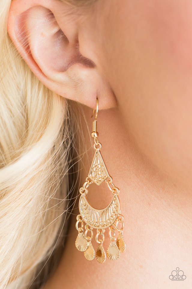 Paparazzi ♥ Shimmering Sands - Gold ♥ Earrings