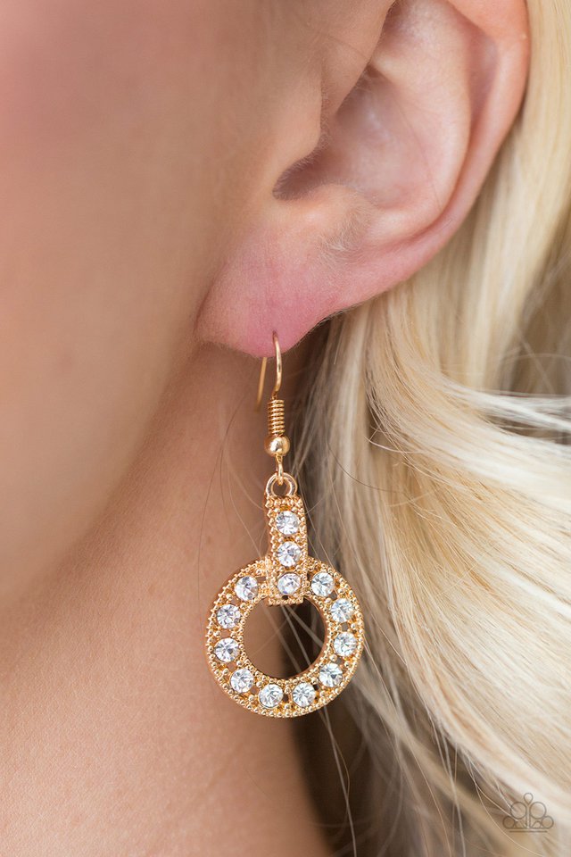 Paparazzi ♥ Midnight Ball - Gold ♥ Earrings