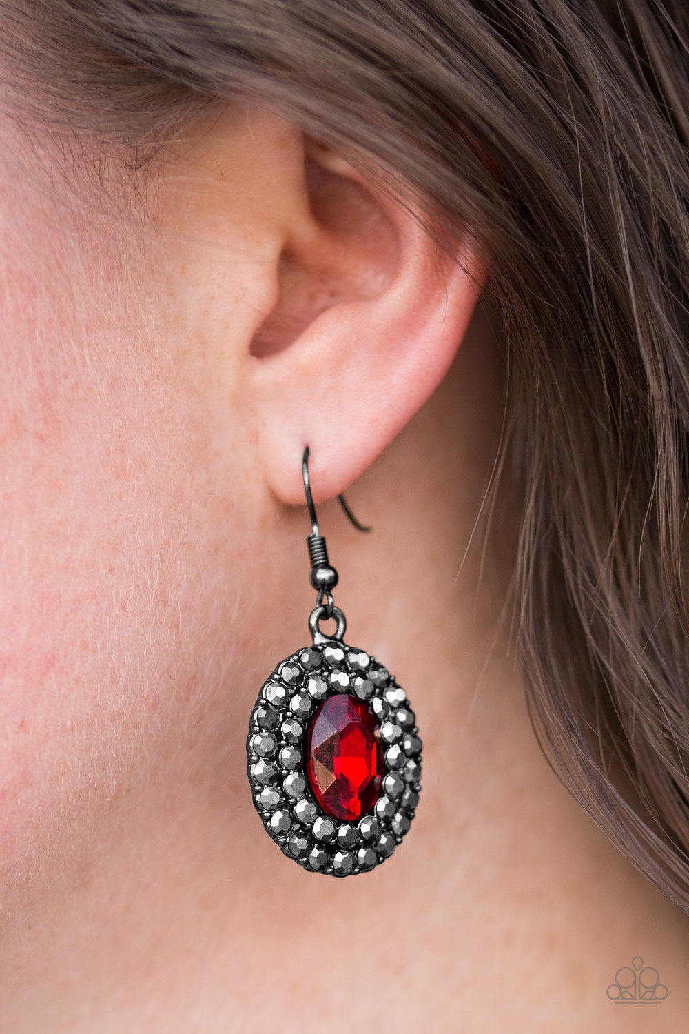 Paparazzi ♥ Grit and Glitter - Red ♥ Earrings