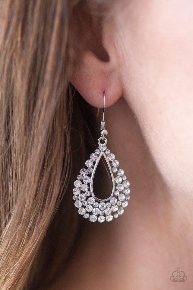 Paparazzi ♥ GLAM About Town - White ♥ Earrings