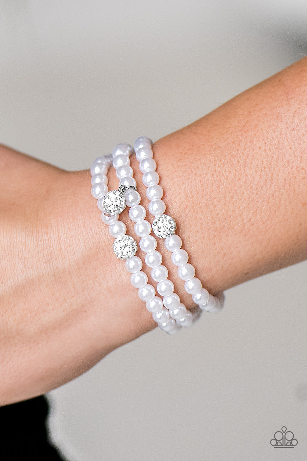 Paparazzi ♥ Certainly Cinderella - White ♥ Bracelet
