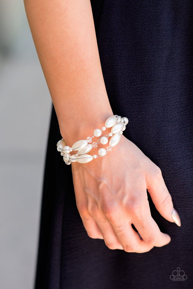 Paparazzi ♥ Then Comes Marriage - White ♥ Bracelet