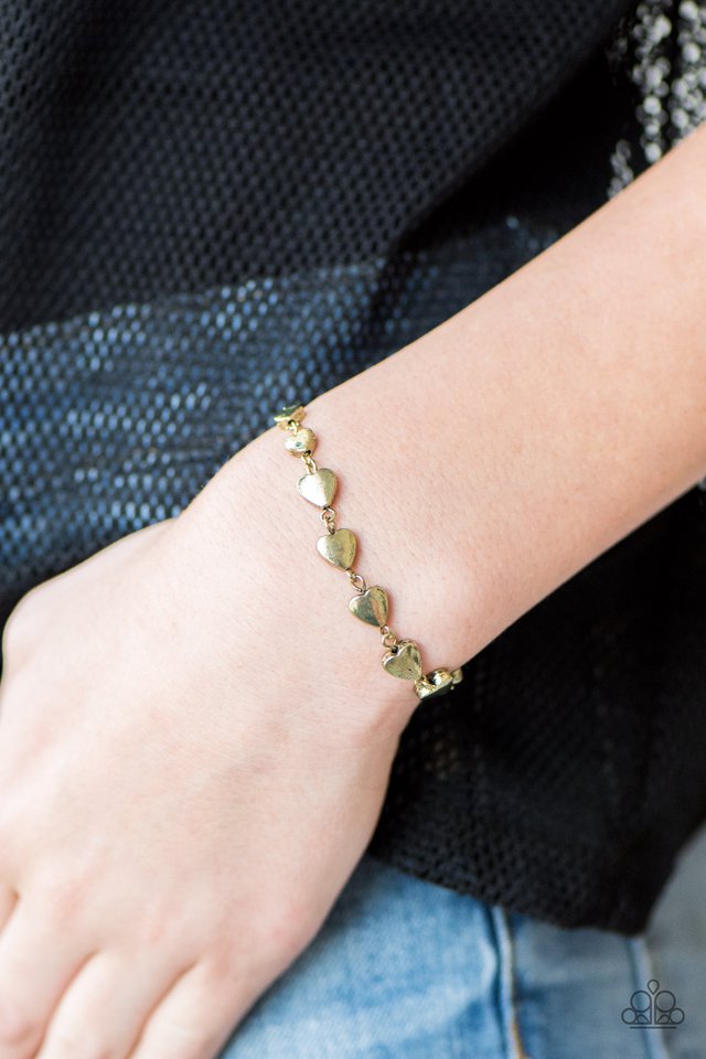 Paparazzi ♥ Turn Up The HEARTBEAT - Brass ♥ Bracelet
