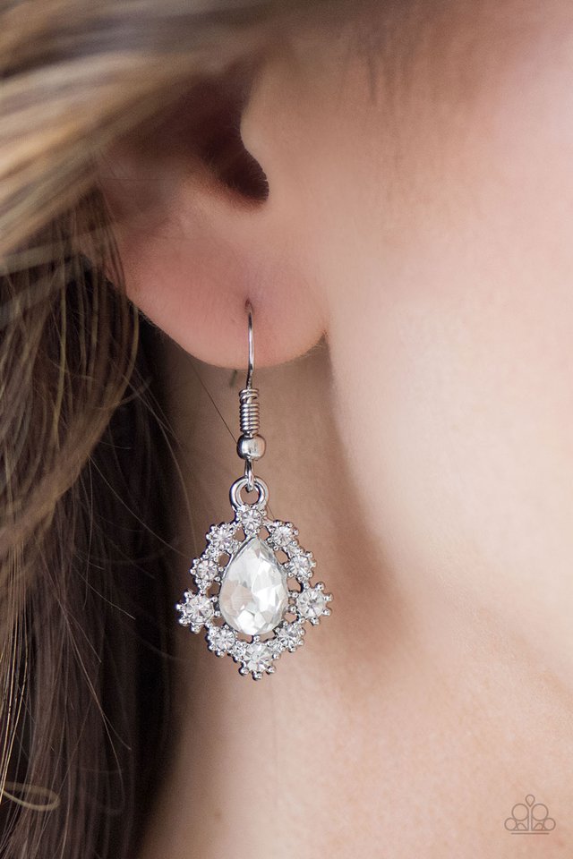 Paparazzi ♥ Rich and Regal - White ♥ Earrings