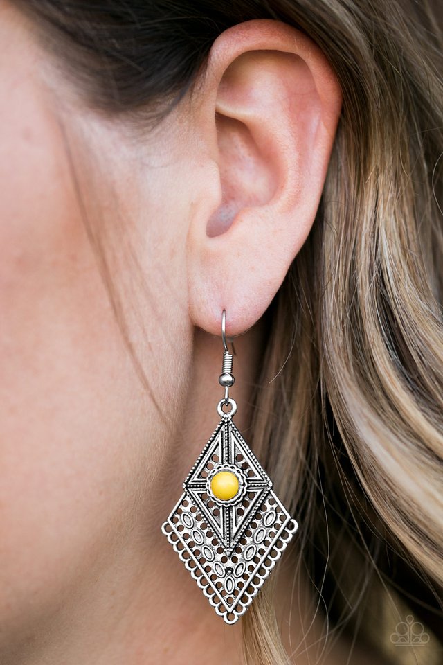 Paparazzi ♥ Paradise ISLANDER - Yellow ♥ Earrings