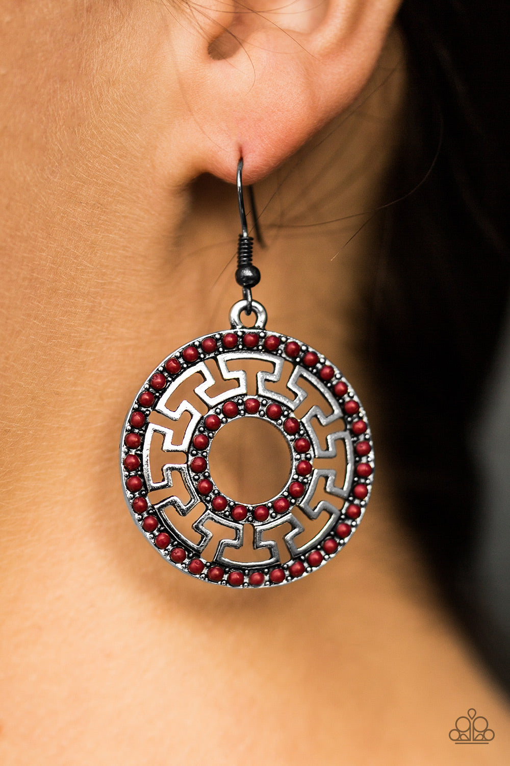 Paparazzi ♥ She Is A-MAZE-ing! - Red ♥ Earrings