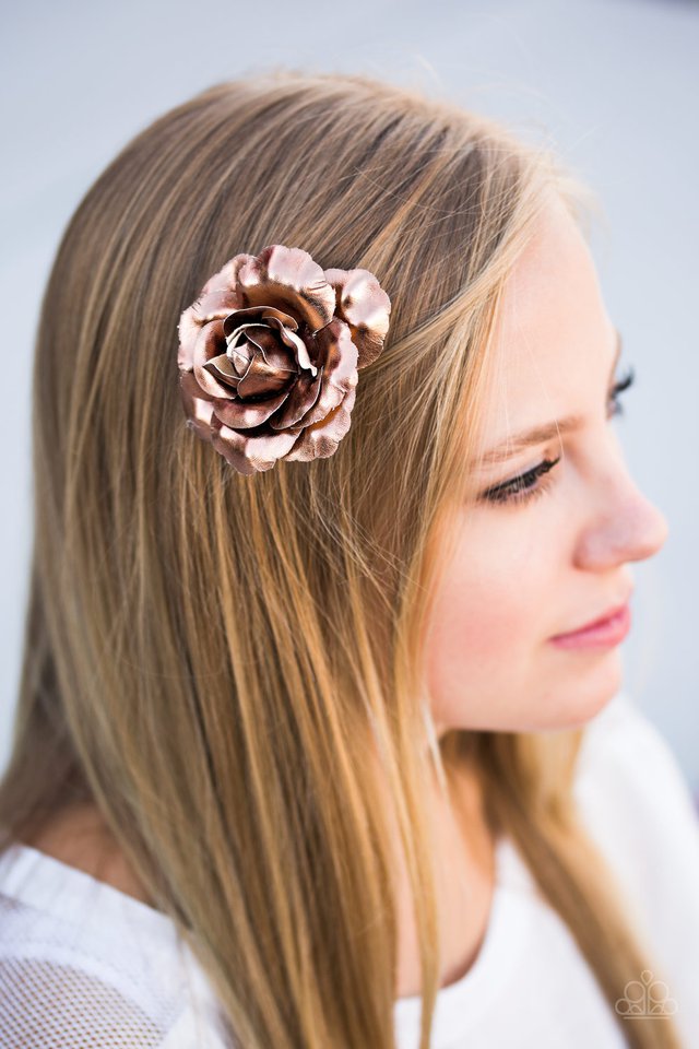 Paparazzi ♥ PETAL To The Metal - Copper ♥ Hair Clip