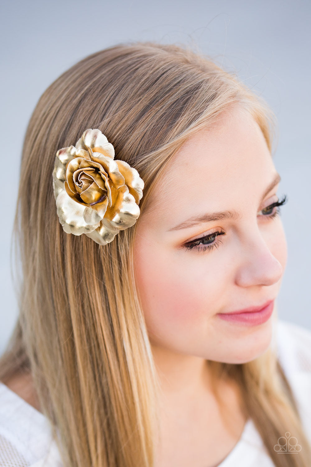 Paparazzi ♥ PETAL To The Metal - Gold ♥ Hair Clip