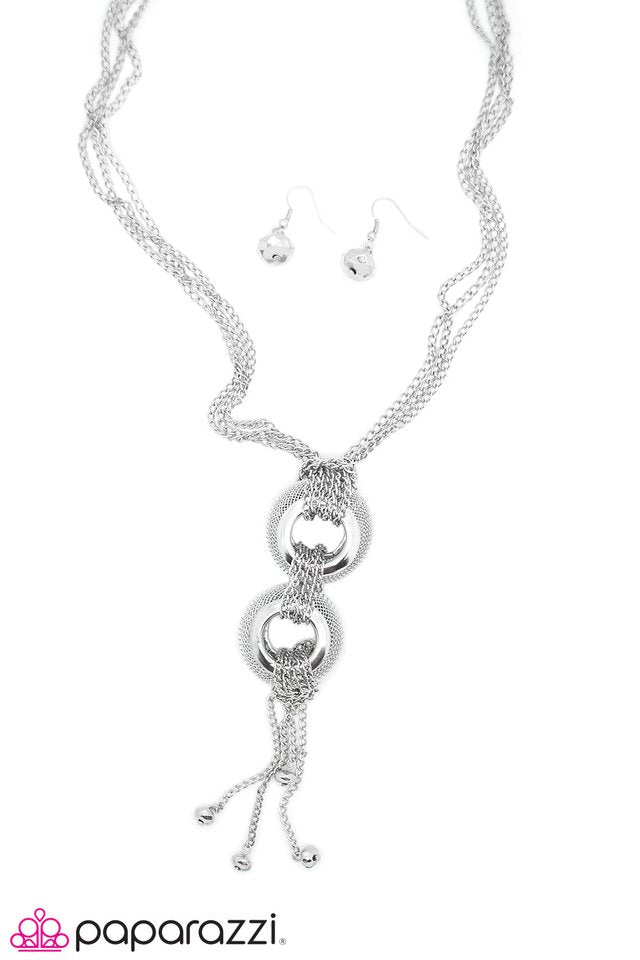 Paparazzi ♥ Dazzling Duo - Silver ♥ Necklace
