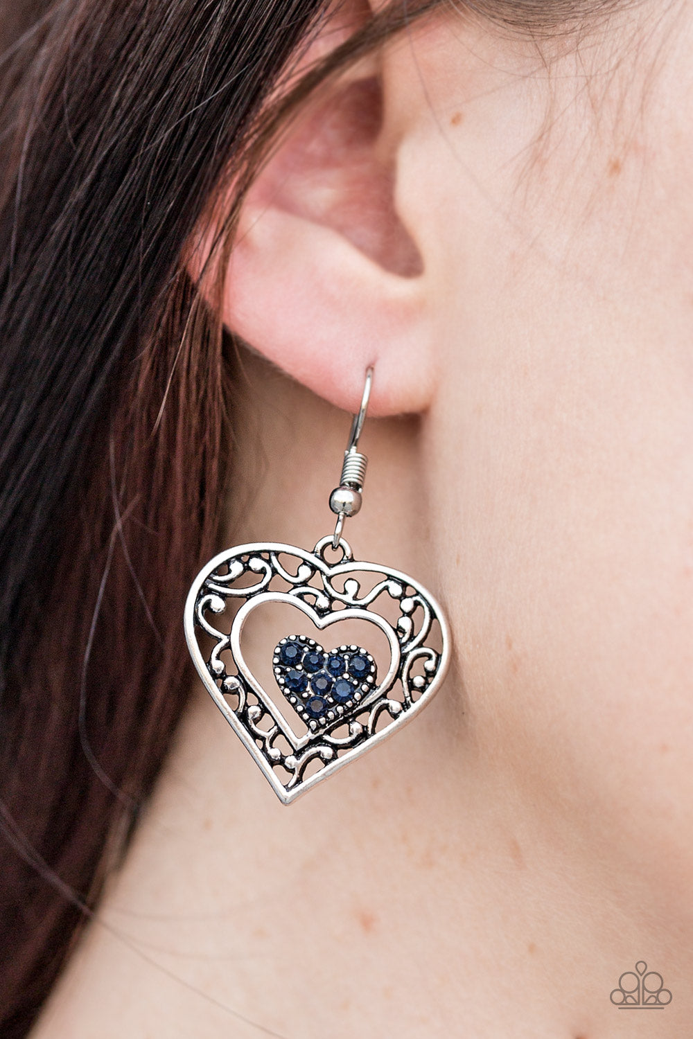 Paparazzi ♥ Hopeful Hearts - Blue ♥ Earrings