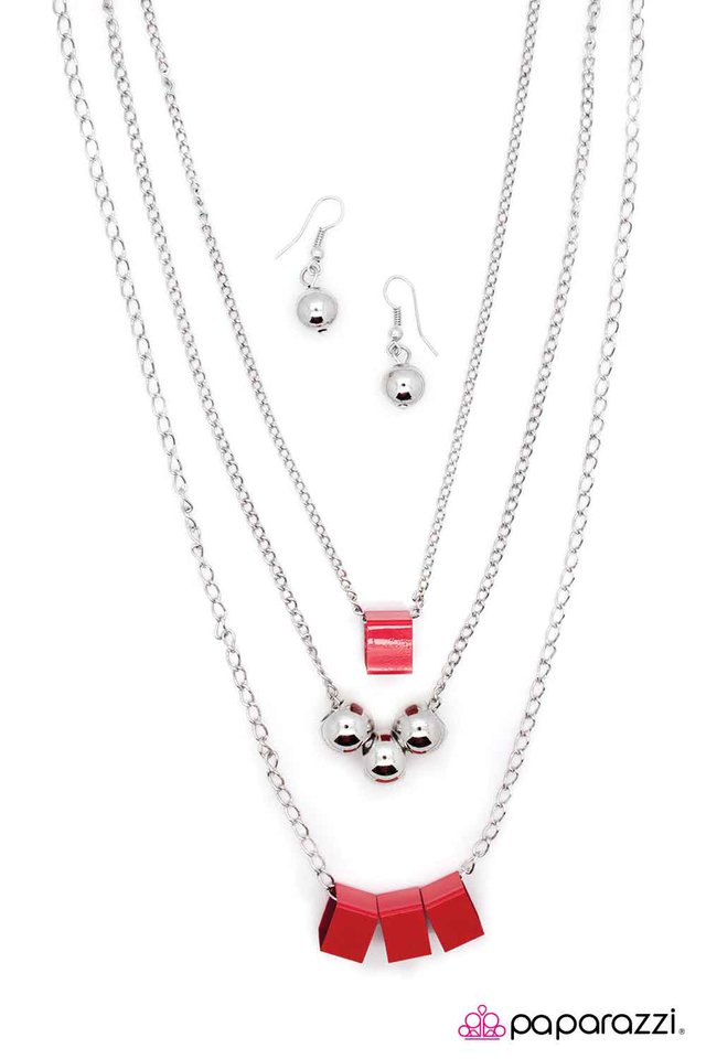 Paparazzi ♥ Fair and Square - Red ♥ Necklace