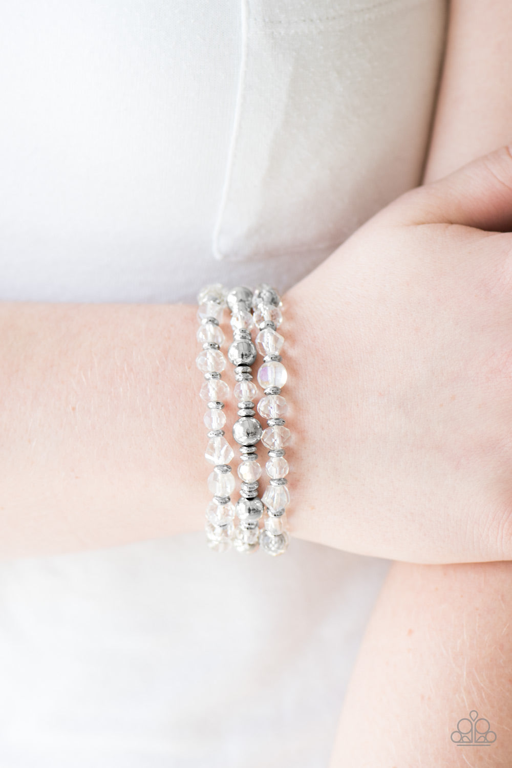 Paparazzi ♥ Magnificently Metro - White ♥ Bracelet