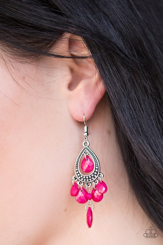 Paparazzi ♥ Enjoy The Wild Things - Pink ♥ Earrings