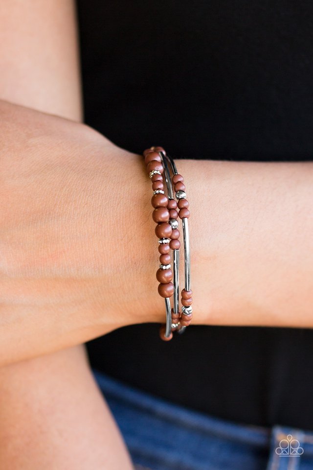 Paparazzi ♥ Twisting Tranquility - Brown ♥ Bracelet
