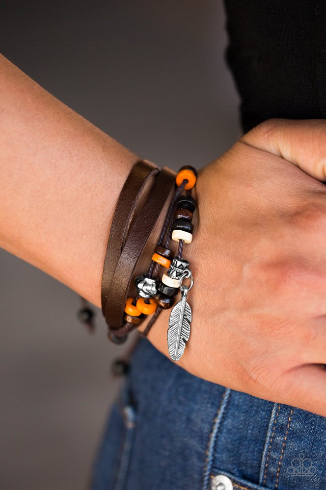 Paparazzi ♥ Without FEATHER Ado - Orange ♥ Bracelet