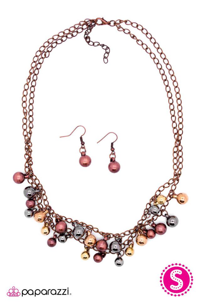 Paparazzi ♥ Metallic Masquerade - Copper ♥ Necklace