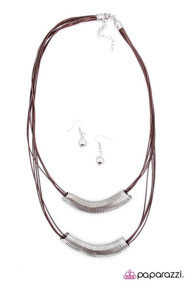 Paparazzi ♥ Coiled Up - Brown ♥ Necklace