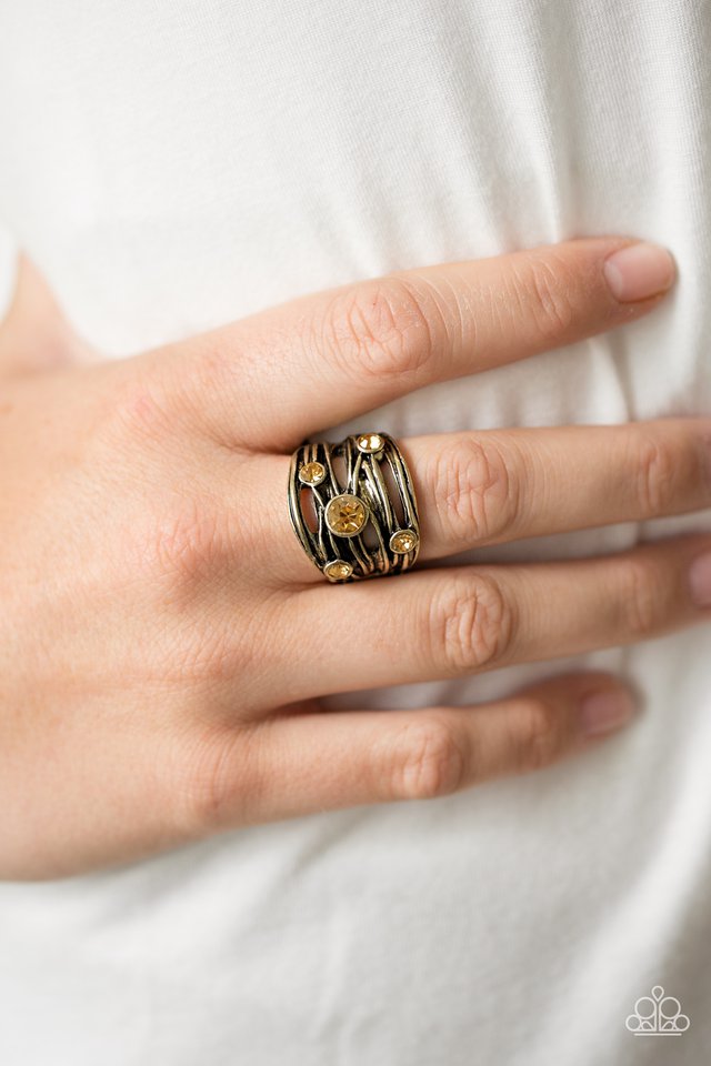 Paparazzi ♥ Sparkle Struck - Brass ♥ Ring
