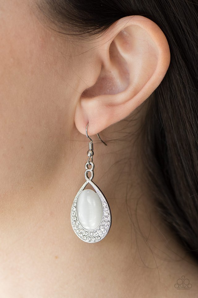 Paparazzi ♥ Midnight Magic - White ♥ Earrings