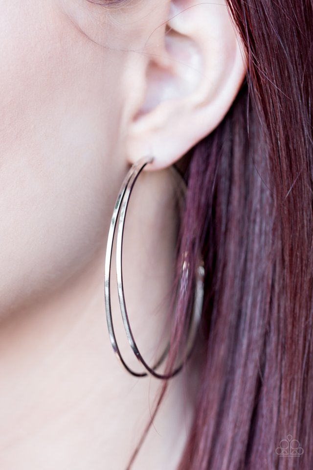 Paparazzi ♥ Two HOOPs and A Holler - Silver ♥ Earrings