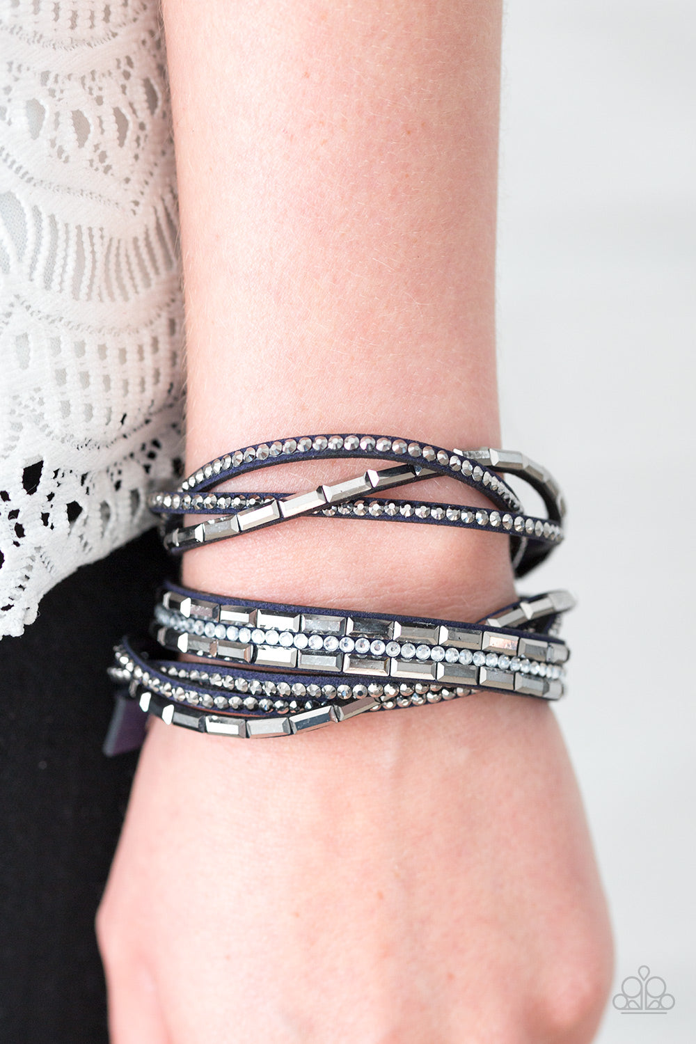 Paparazzi ♥ Rhinestone Riot - Blue ♥ Bracelet