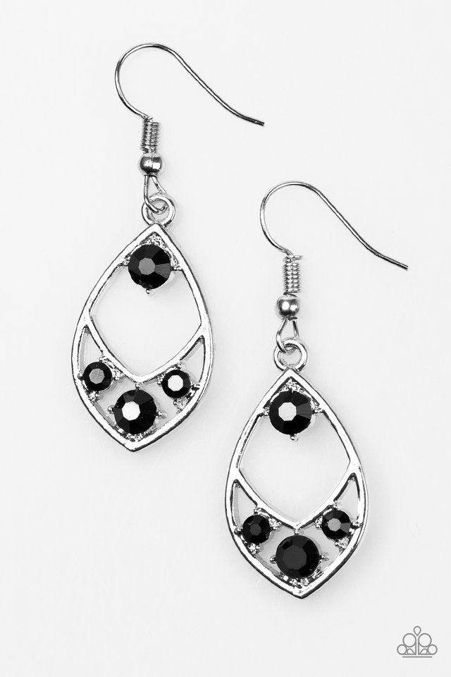 Paparazzi ♥ Superior Sparkle - Black ♥ Earrings
