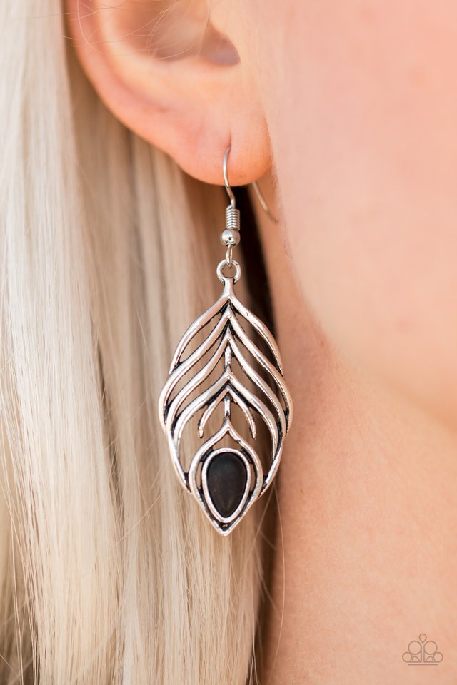 Paparazzi ♥ Bold Little Bird - Black ♥ Earrings
