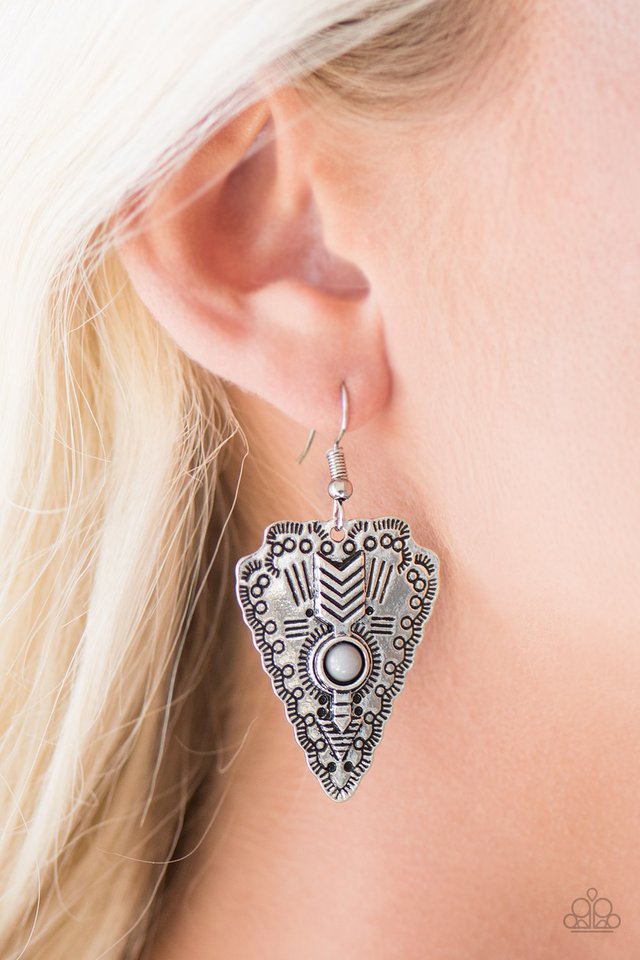 Paparazzi ♥ Aim True - Silver ♥ Earrings