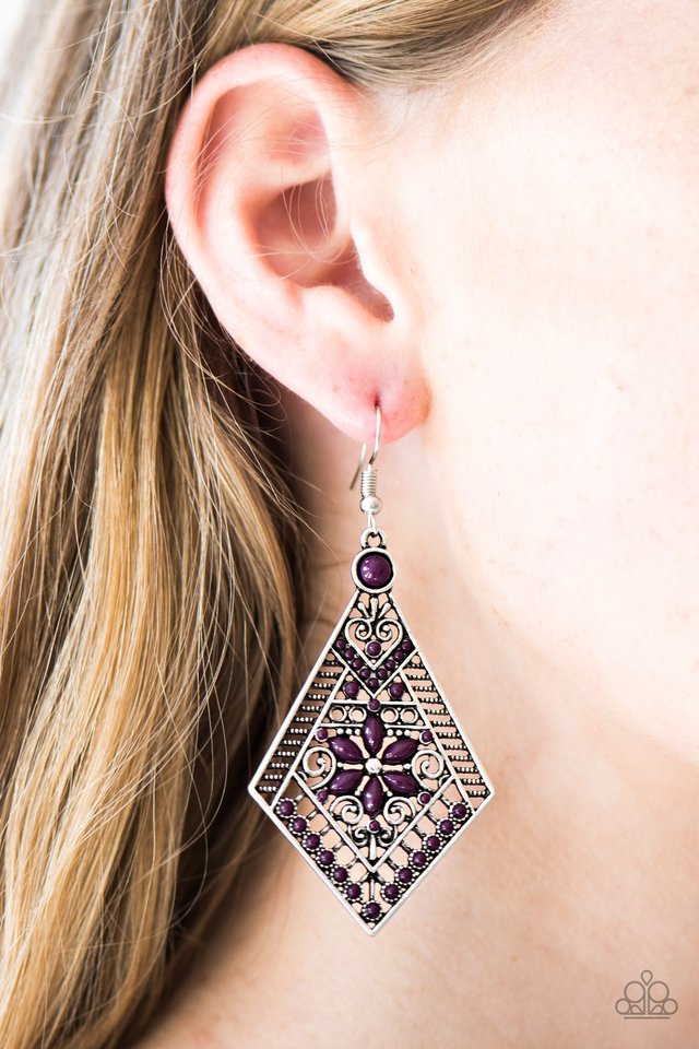 Paparazzi ♥ Stay Wild, Wildflower - Purple ♥ Earrings