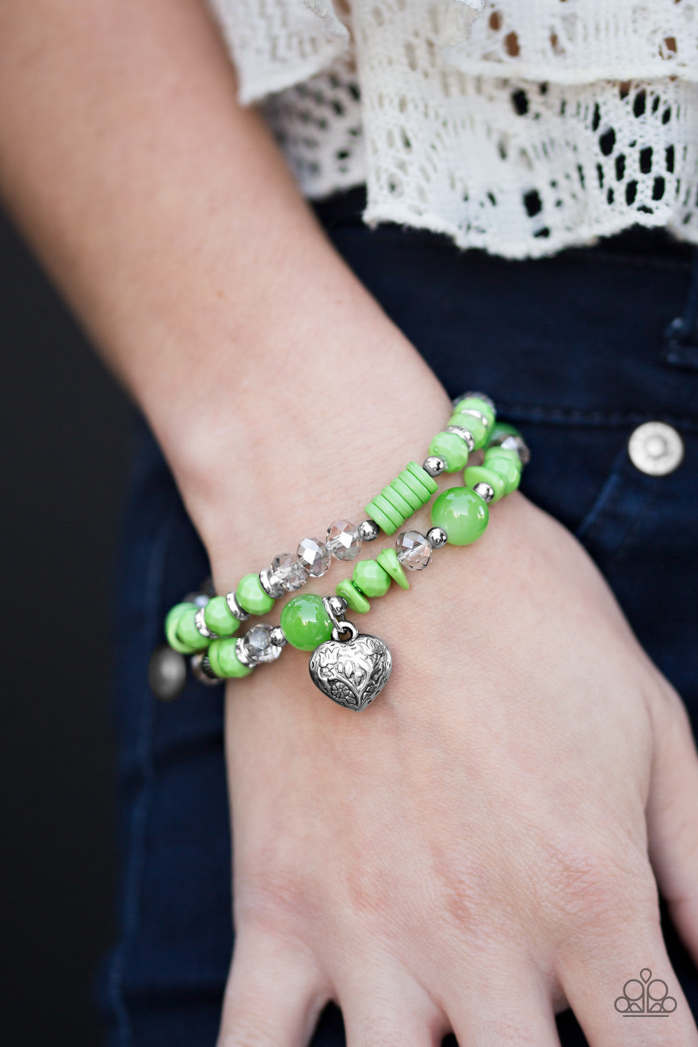 Paparazzi ♥ Writing My Own Love Story - Green ♥ Bracelet