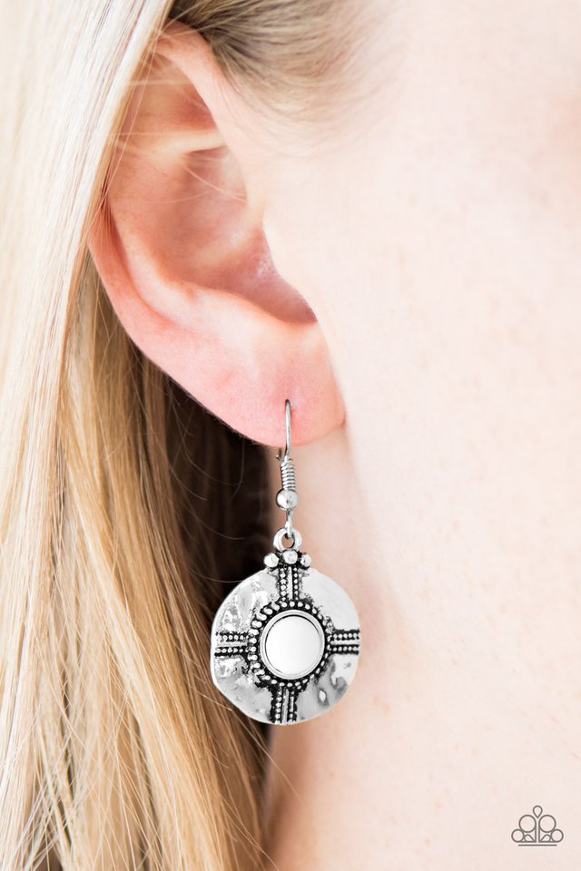 Paparazzi ♥ Southern Oasis - White ♥ Earrings