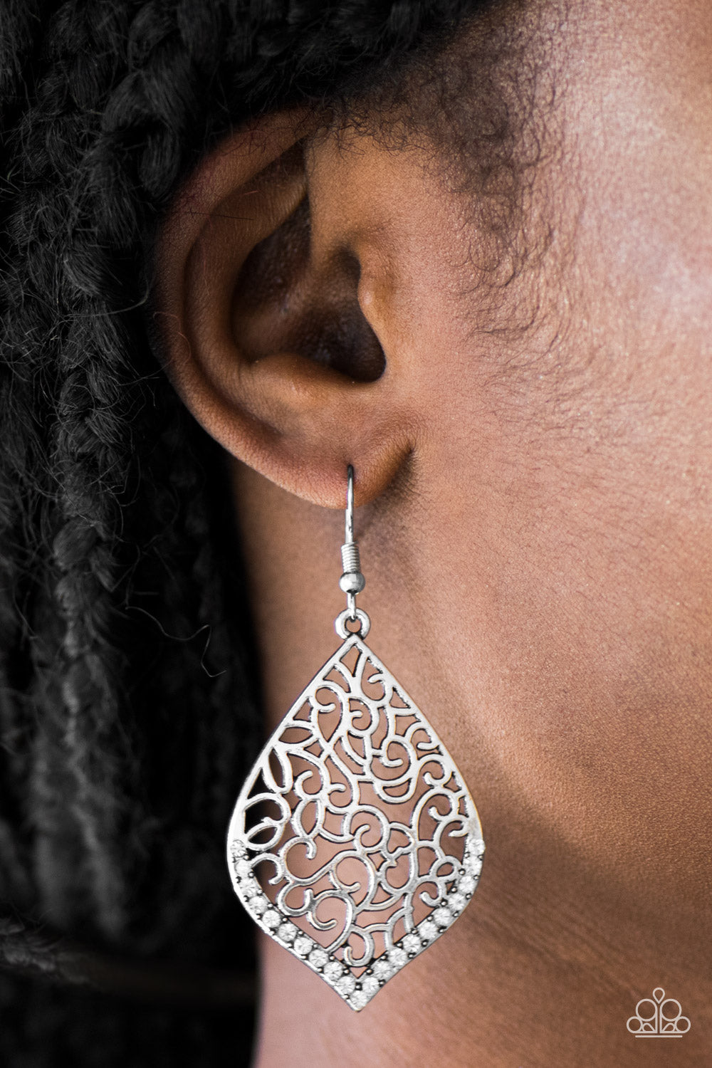 Paparazzi ♥ Where I Want To BEAM - White ♥ Earrings