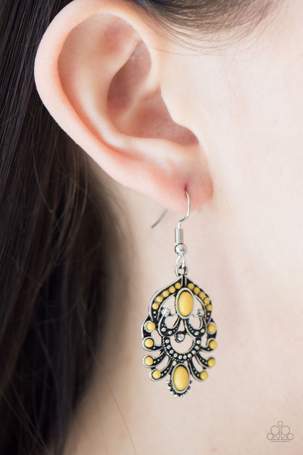Paparazzi ♥ Tropical Tropicana - Yellow ♥ Earrings