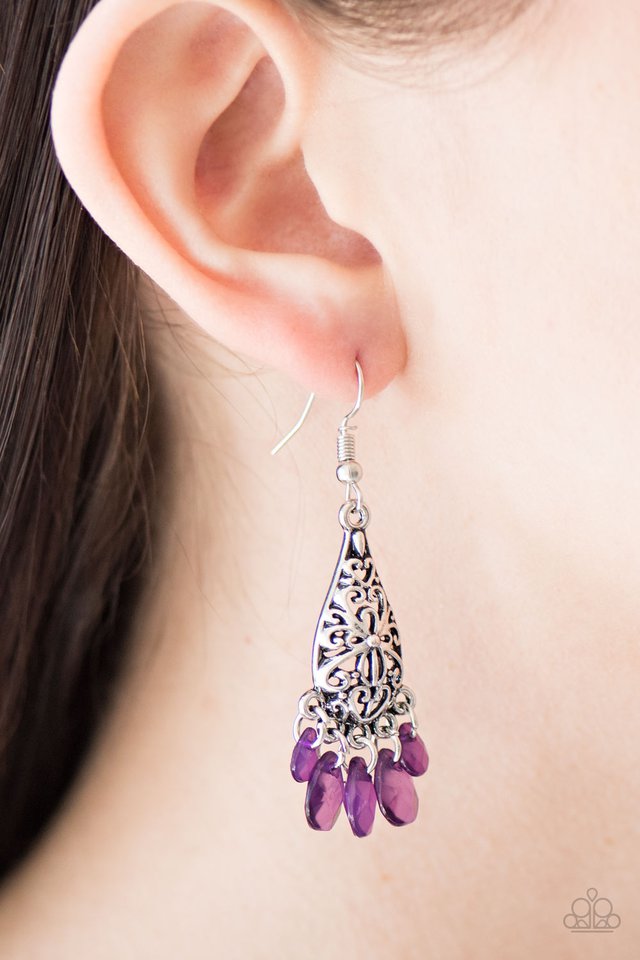 Paparazzi ♥ Geisha Glam - Purple ♥ Earrings