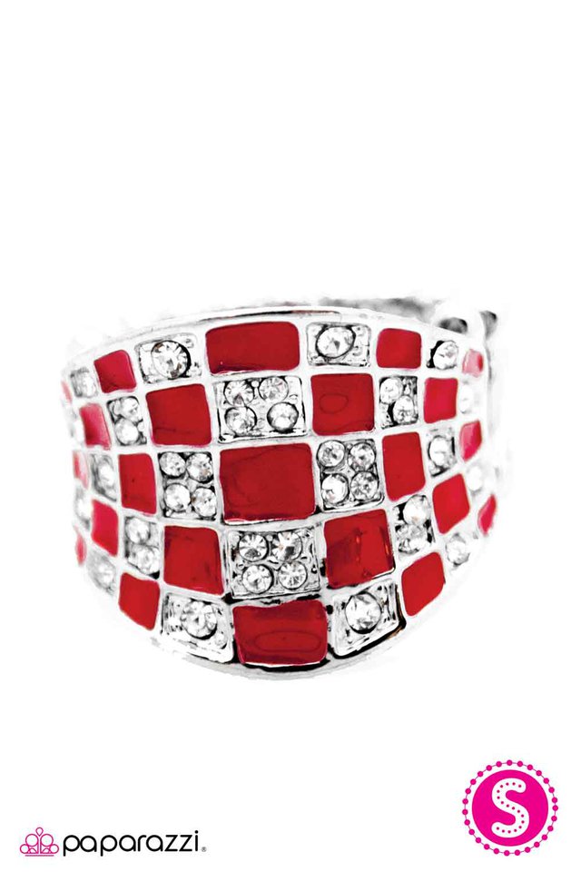 Paparazzi ♥ Its Hip to Be Square - Red ♥ Ring