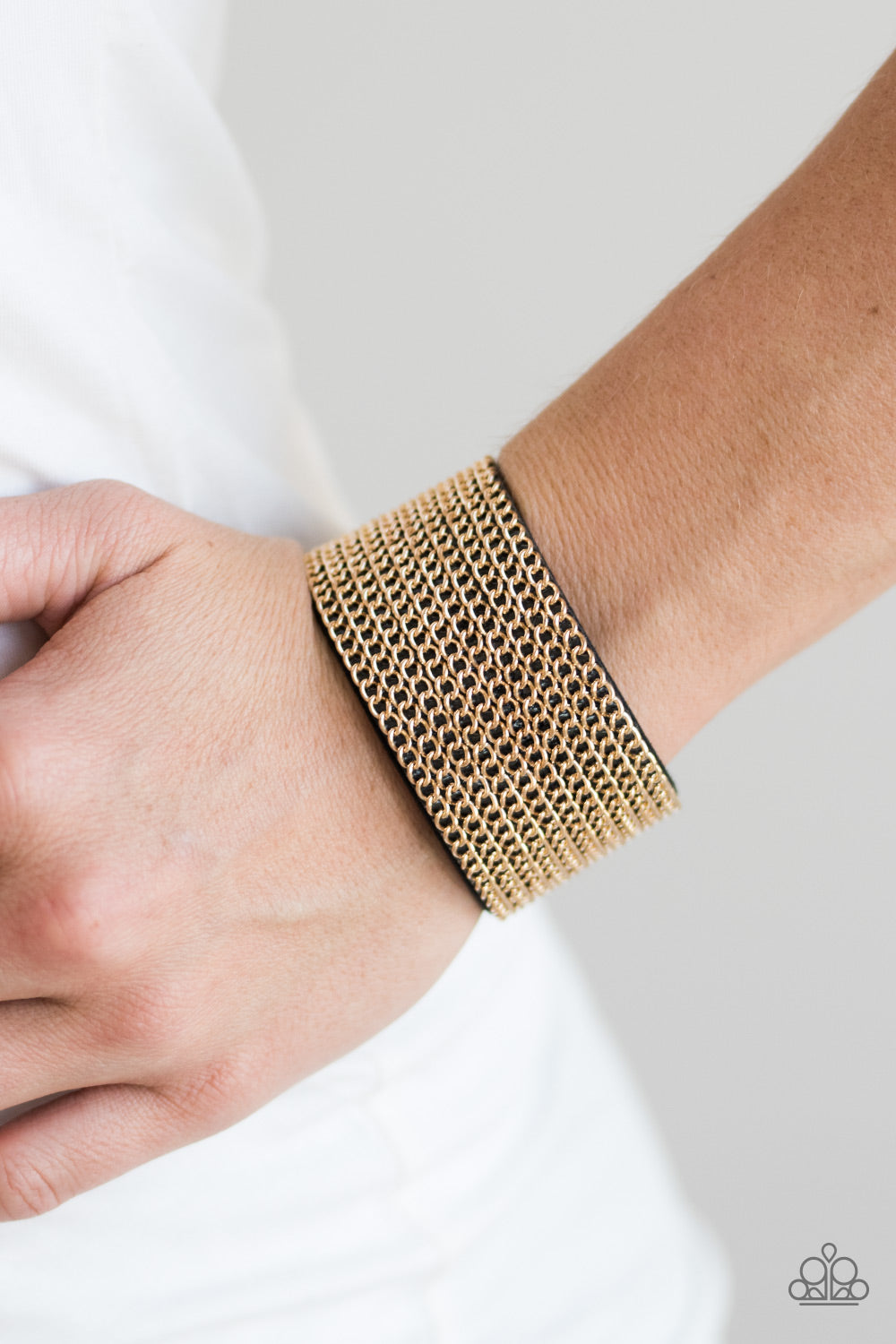 Paparazzi ♥ GLAM Of Steel - Black ♥ Bracelet