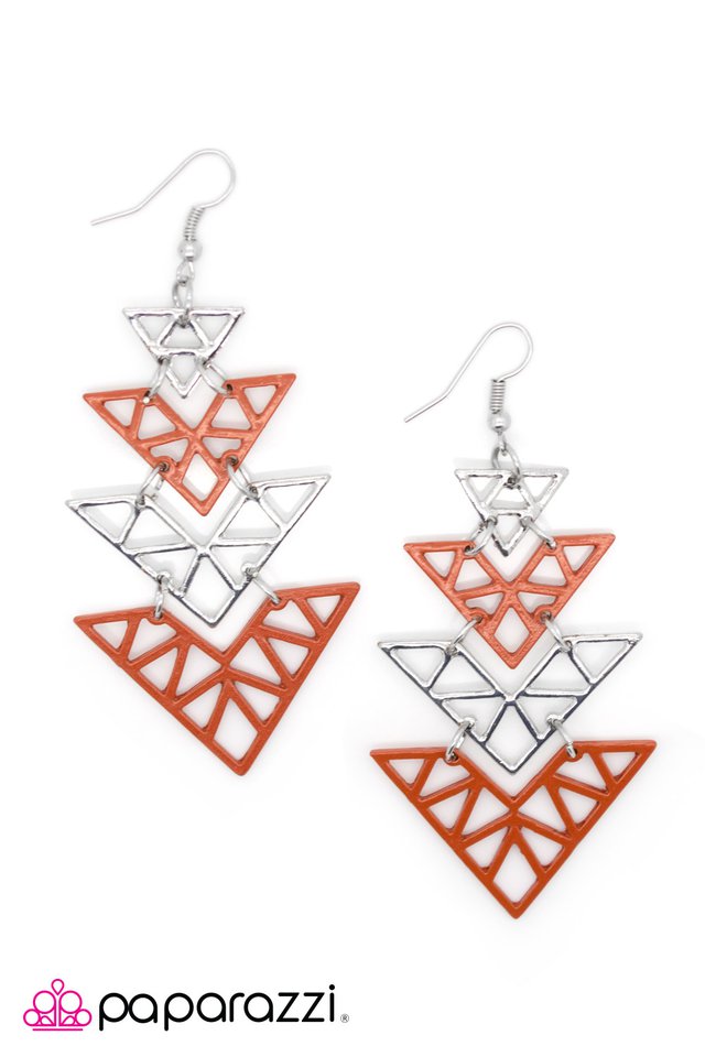 Paparazzi ♥ Straight to the Point - Orange ♥ Earrings
