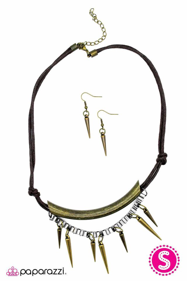 Paparazzi ♥ Danger Zone - Brass ♥ Necklace