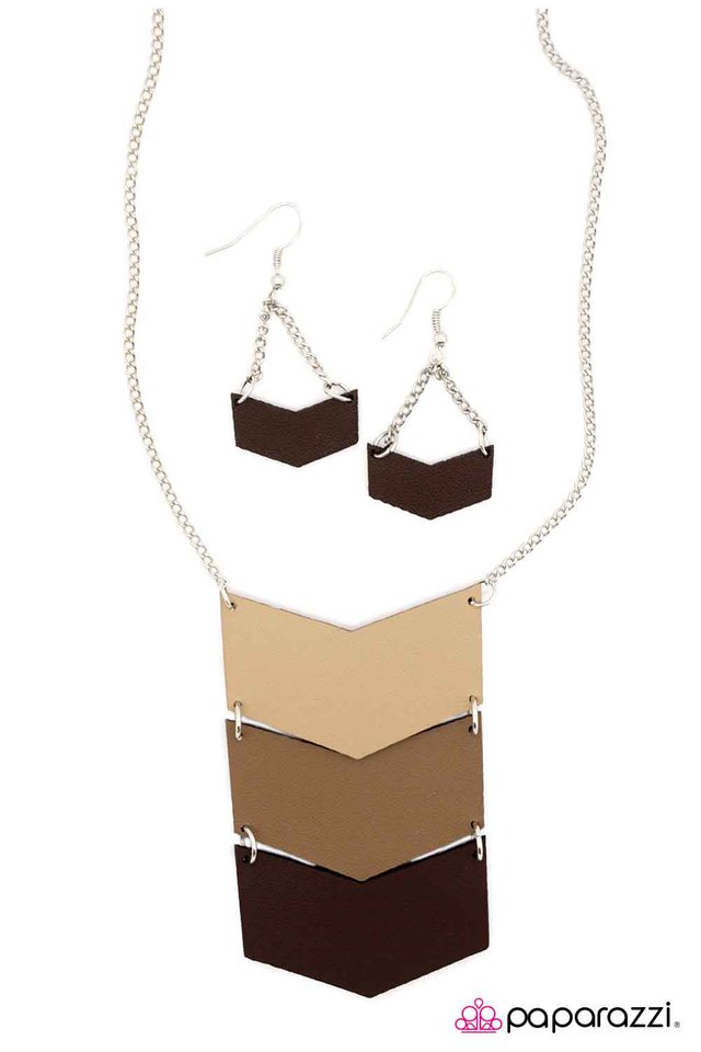 Paparazzi ♥ Third Times A Charm - Brown ♥ Necklace