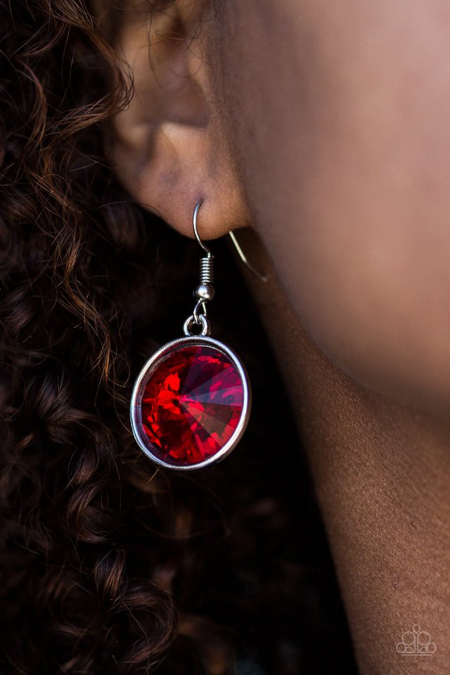 Paparazzi ♥ Classy and Glassy - Red ♥ Earrings