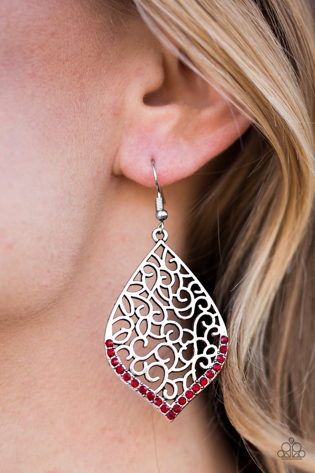 Paparazzi ♥ Where I Want To BEAM - Red ♥ Earrings