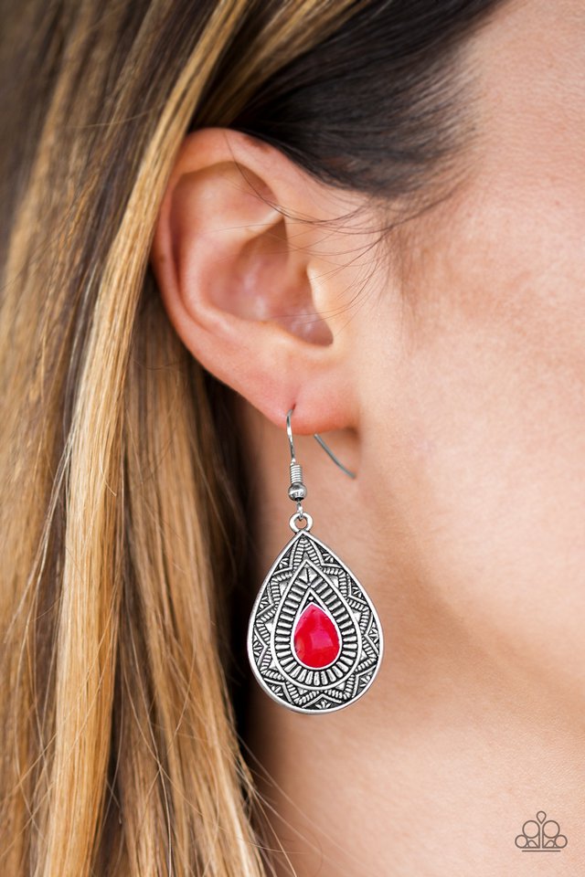 Paparazzi ♥ Desert Storm - Red ♥ Earrings