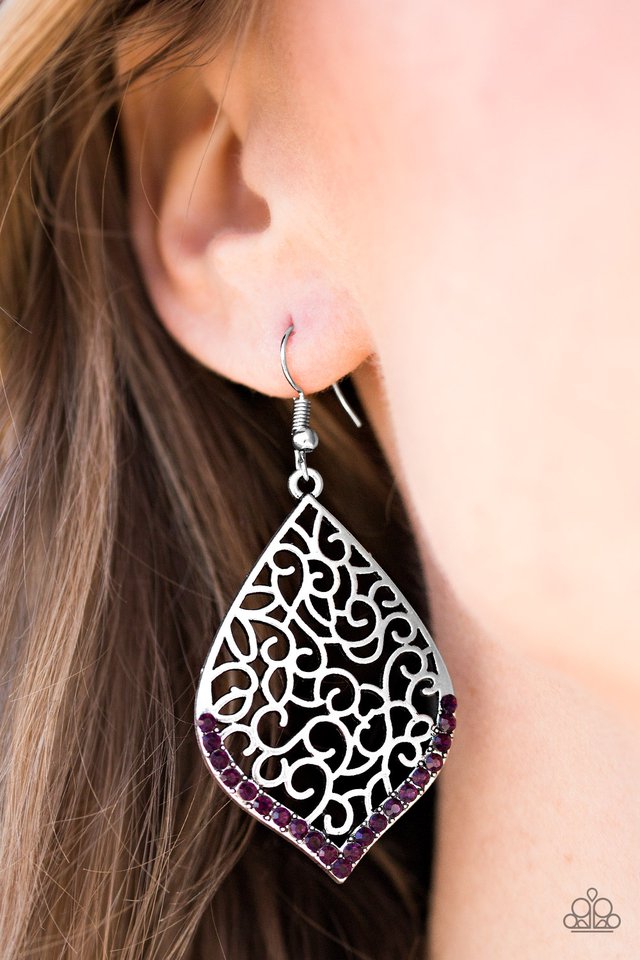 Paparazzi ♥ Where I Want To BEAM - Purple ♥ Earrings